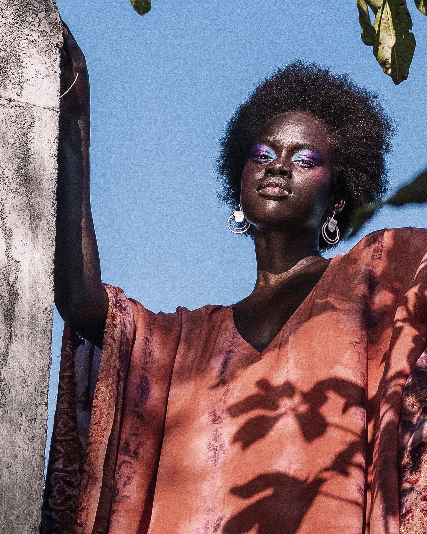Editorial_shot_of_Eba_wearing_Helena_Earrings_Silver