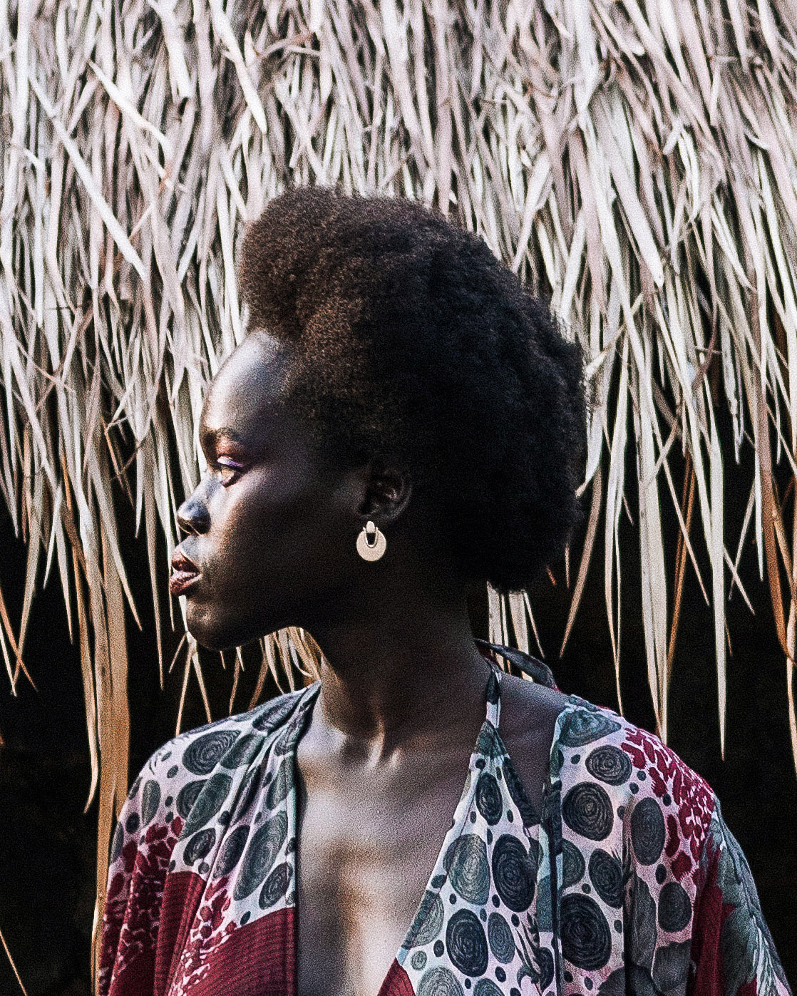 Editorial_shot_of_Eba_wearing_Elektra_Earrings_Brass_Small