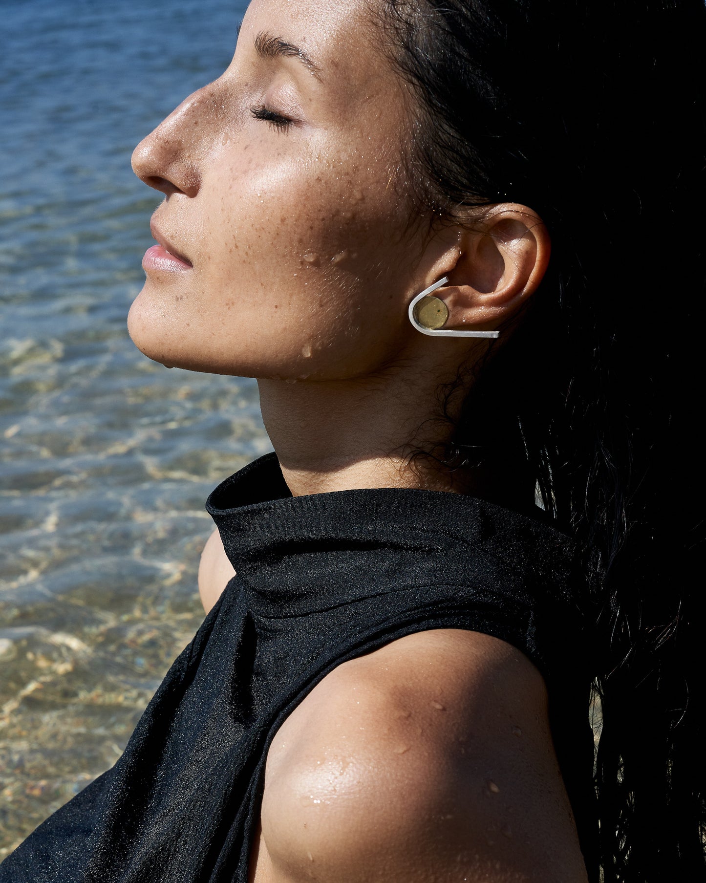 Beauty shot of Alvina wearing Star Studs Earrings Silver